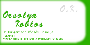 orsolya koblos business card